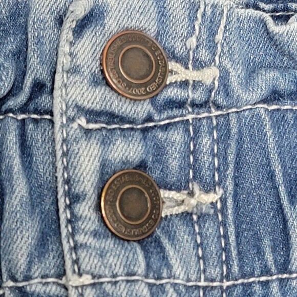 SO Women's High-Waisted Paperbag Crop Jeans Size 26 Light Wash Blue 26x26 - Picture 6 of 9